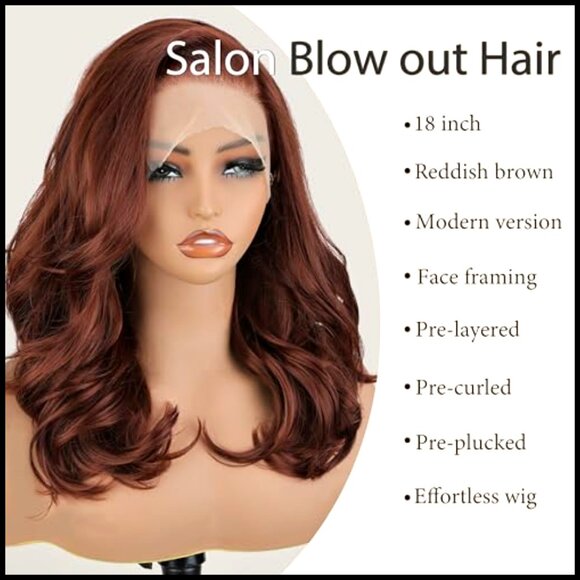 Synthetic Lace Front Wig Pre Layered Body Wave Glueless Chic Salon Style main image 5